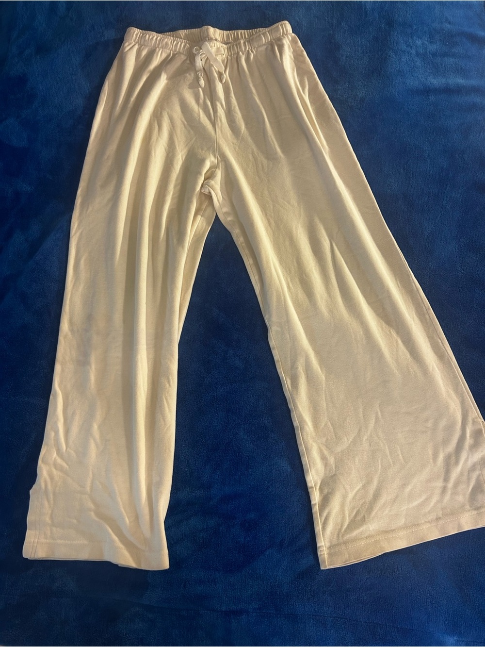 Vintage Victoria's Secret Cream Wide Leg Lounge Pants
